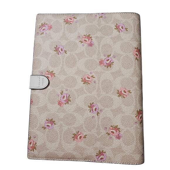 NEW Coach Signature Floral Notebook Cover with Refillable Notebook Flowers - Picture 2 of 7